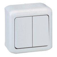 Comutador Escada Duplo Série Forix Ip44 Branco Comutador Escada Duplo Série Forix Ip44 Branco