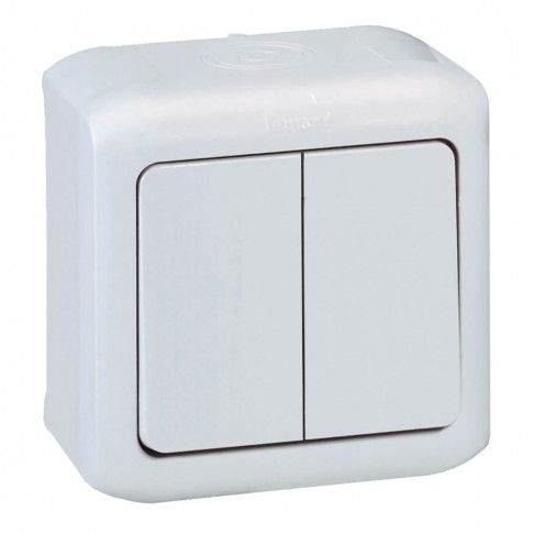 Comutador Escada Duplo Série Forix Ip44 Branco Comutador Escada Duplo Série Forix Ip44 Branco