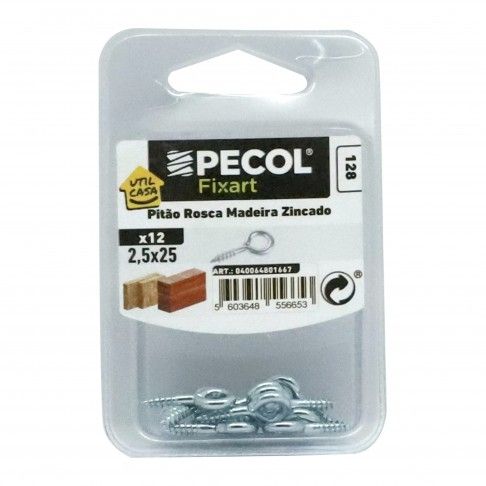Pitão Rosca Madeira Zincada 2,5x25 Pitão Rosca Madeira Zincada 2,5x25