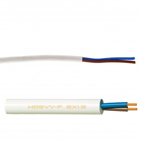 Cabo Ho5 Vv-F 2x1.5mm² Branco 1m Cabo Ho5 Vv-F 2x1.5mm² Branco 1m