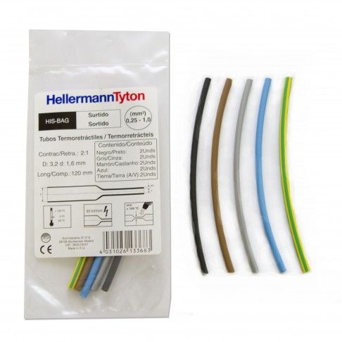 Tubo Termo Retrátil 32di 3,2mm Sortido 10 unidades Tubo Termo Retrátil 32di 3,2mm Sortido 10 unidades