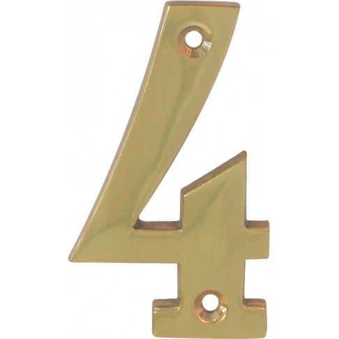 Algarismo 4 Latão Polido 65mm Algarismo 4 Latão Polido 65mm