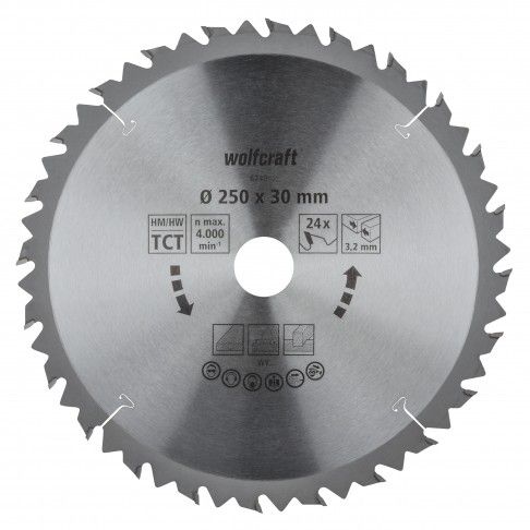 Disco Corte Madeira 250x30mm 24 Dentes Disco Corte Madeira 250x30mm 24 Dentes
