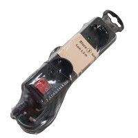 Bloco 3 Tomadas Com Interruptor e Cabo 1.5mx1.5mm Preto Bloco 3 Tomadas Com Interruptor e Cabo 1.5mx1.5mm Preto