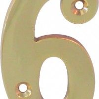 Algarismo 6 Latão Polido 65mm Algarismo 6 Latão Polido 65mm
