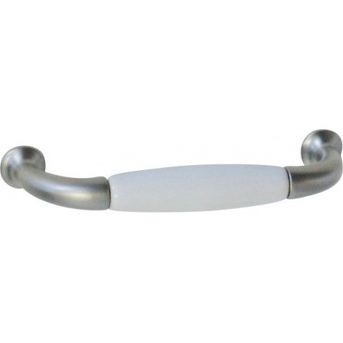 Puxador Asa Branco Níquel/Porcelânico Puxador Asa Branco Níquel/Porcelânico