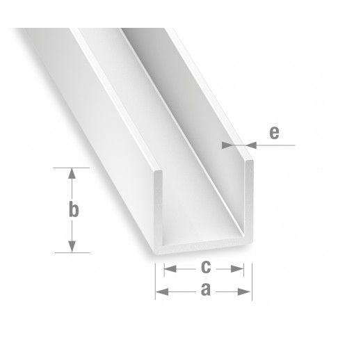 Perfil U PVC Branco 10x12x10mm-2,6m Perfil U PVC Branco 10x12x10mm-2,6m