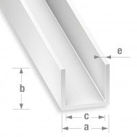 Perfil U PVC Branco 10x12x10mm-2,6m Perfil U PVC Branco 10x12x10mm-2,6m