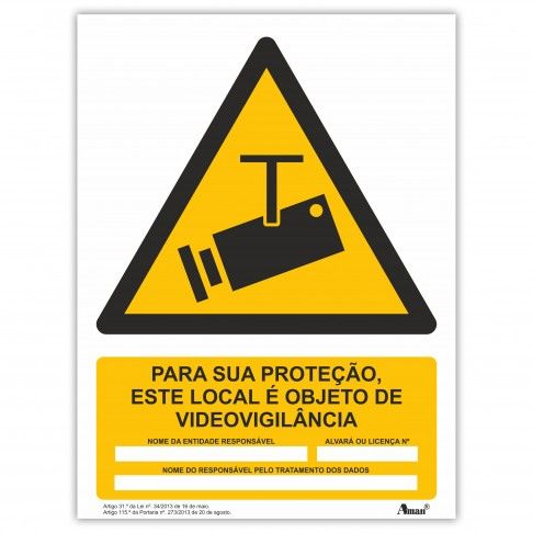 Sinalética Autocolante Videovigilância Sinalética Autocolante Videovigilância