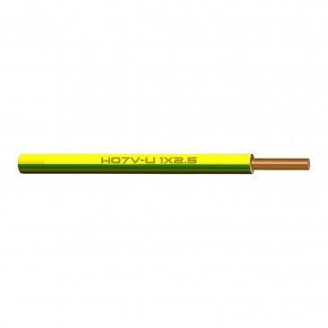 Cabo Ho7 V-U 1x2.5mm Amarelo/Verde 1m