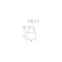 Cadeado Lato 30mm 3 chaves 2 UNID.