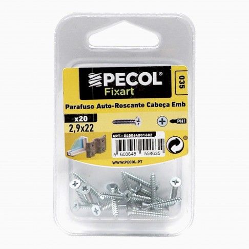 Parafuso Autoroscante Cabeça Embeber Ph 2,9x22 Aço Zn Bl20 Parafuso Autoroscante Cabeça Embeber Ph 2,9x22 Aço Zn Bl20