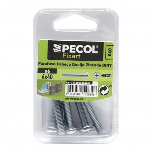 Parafuso Cabeça Q. Ph M6x40 Fe Zn Bl 6 Parafuso Cabeça Q. Ph M6x40 Fe Zn Bl 6