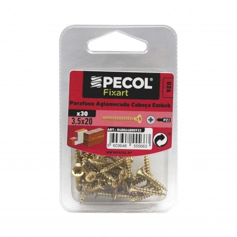 Parafuso Aglomerado Cabeça Embeber Pz 3.5x20 Laton Bl 30 Parafuso Aglomerado Cabeça Embeber Pz 3.5x20 Laton Bl 30