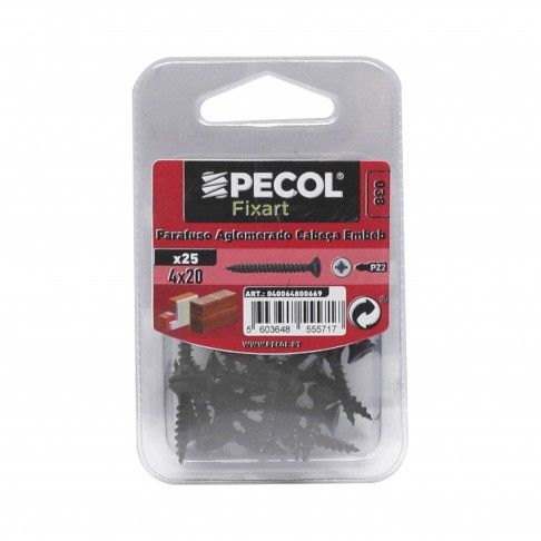 Parafuso Aglomerado Cabeça Embeber Pz 4x20 Oxi Bl 25 Parafuso Aglomerado Cabeça Embeber Pz 4x20 Oxi Bl 25