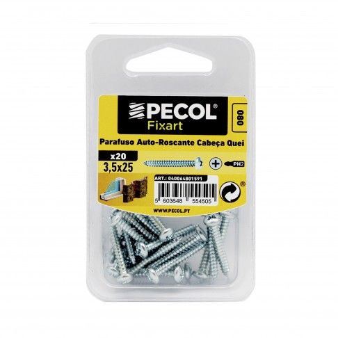 Parafuso Autoroscante Cabeça Q. Ph 3,5x25 Aço Zn Bl 20 Parafuso Autoroscante Cabeça Q. Ph 3,5x25 Aço Zn Bl 20