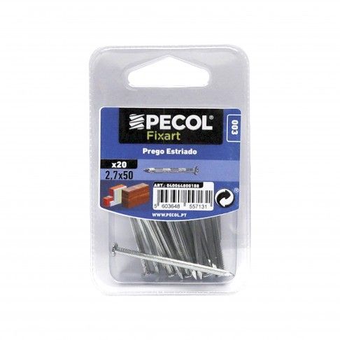 Prego Estriado 2,7x50 Aço Zn Bl 20 Prego Estriado 2,7x50 Aço Zn Bl 20