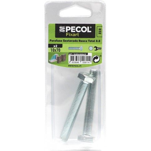 Parafuso Sextavado Rosca Total 8.8 M10x70 Aço P.Abl2 Parafuso Sextavado Rosca Total 8.8 M10x70 Aço P.Abl2
