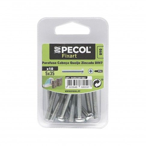 Parafuso Cabeça Queijo Ferro Zincado M5x35 Bl 10 Parafuso Cabeça Queijo Ferro Zincado M5x35 Bl 10