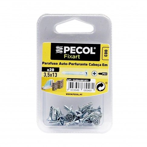 Parafuso Cabeça Embeber Aço Zn. 3,5x13 Bl 20 Parafuso Cabeça Embeber Aço Zn. 3,5x13 Bl 20