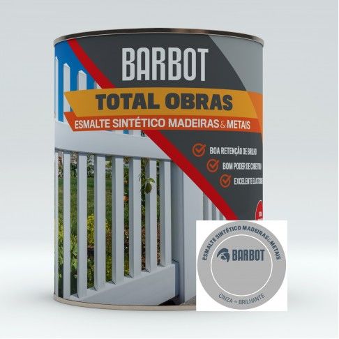 Esmalte Obras Sintético Brilhante Cinza 0,75L Esmalte Obras Sintético Brilhante Cinza 0,75L