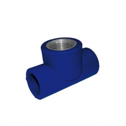 Tê Roscado Centro F Ppr D25x3/4' Azul Tê Roscado Centro F Ppr D25x3/4' Azul