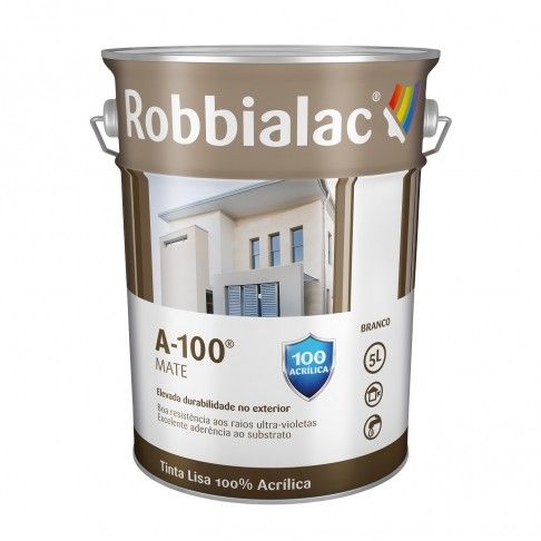 Tinta A-100 Acrilica Exterior Mate Branca 5L Tinta A-100 Acrilica Exterior Mate Branca 5L