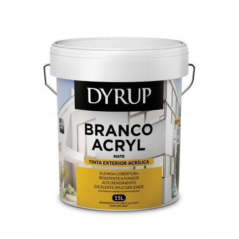 Tinta Dyrup Acryl Exterior Mate Branco 15l Tinta Dyrup Acryl Exterior Mate Branco 15l