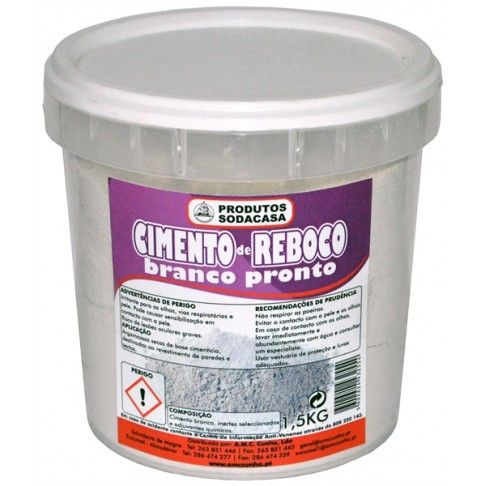Argamassa Reboco Balde Branco 1,5kg Argamassa Reboco Balde Branco 1,5kg