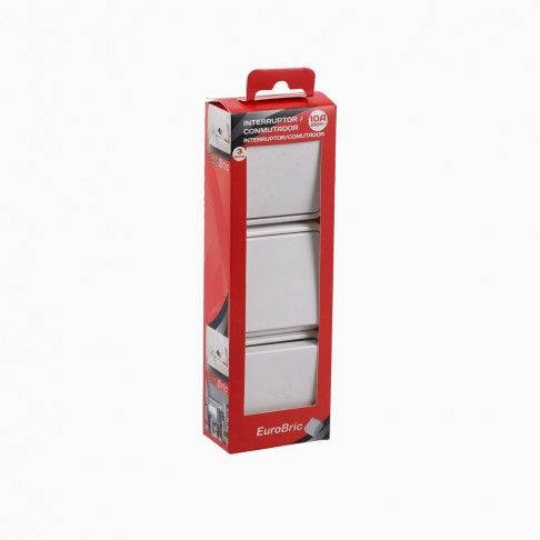Pack 3 Interruptores Saliente Branco Pack 3 Interruptores Saliente Branco