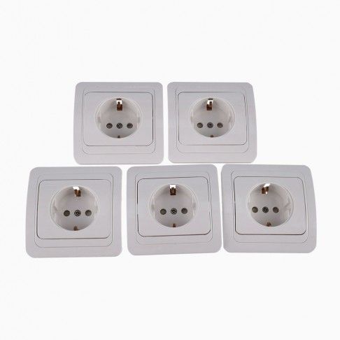 Pack 5 Tomadas Habitat Branco Pack 5 Tomadas Habitat Branco
