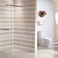 Painel Duche 80X195cm Perfis pretos Painel Duche 80X195cm Perfis pretos