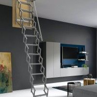 Escada De Sótão Metal 70x90x280cm Escada De Sótão Metal 70x90x280cm