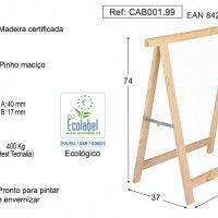 Cavalete Em Pinho 74x73,5cm 400kg