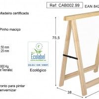 Cavalete Em Pinho 75,5x73,5cm 800kg Cavalete Em Pinho 75,5x73,5cm 800kg