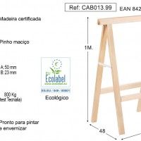Cavalete Em Pinho 100x73,5cm 800kg Cavalete Em Pinho 100x73,5cm 800kg