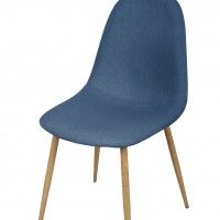 Cadeira Bremen C/Pés Madeira Azul/Cinza Cadeira Bremen C/Pés Madeira Azul/Cinza