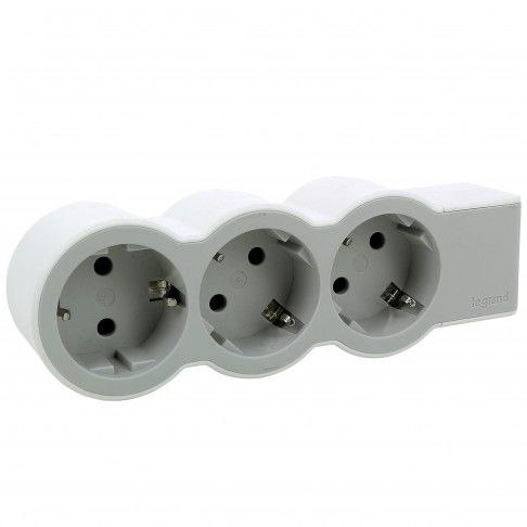Bloco Tomadas 3x2p+T S/Cabo Branco/ Cinza Bloco Tomadas 3x2p+T S/Cabo Branco/ Cinza