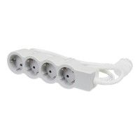 Bloco Tomadas 4x2p+T 1,5mt Branco/ Cinza Bloco Tomadas 4x2p+T 1,5mt Branco/ Cinza