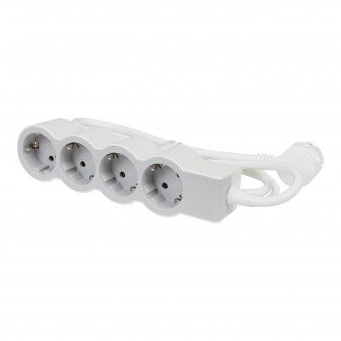 Bloco Tomadas 4x2p+T 1,5mt Branco/ Cinza Bloco Tomadas 4x2p+T 1,5mt Branco/ Cinza