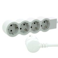 Bloco Tomadas 4x2p+T 1,5mt Branco/ Cinza Bloco Tomadas 4x2p+T 1,5mt Branco/ Cinza
