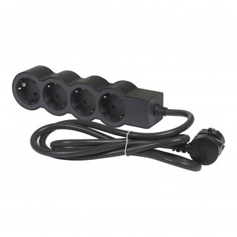 Bloco Tomadas 4x2p+T 3mt Preto Bloco Tomadas 4x2p+T 3mt Preto