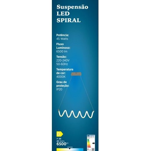 SUSPENSÃO LED SPIRAL 38W 4000K SUSPENSÃO LED SPIRAL 38W 4000K