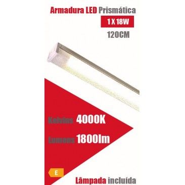 Armadura Led Prismstica 1x18w 120cm