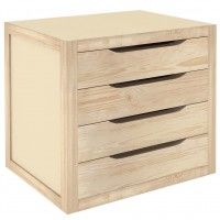 Módulo 4 Gavetas Pinho 390x300x375mm Módulo 4 Gavetas Pinho 390x300x375mm