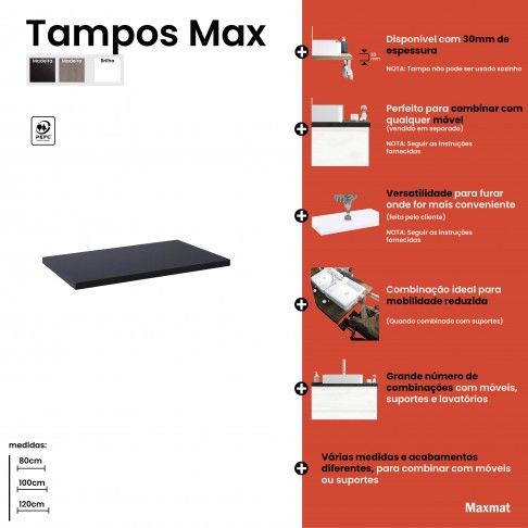 Tampo Max 81cm 30mm Estepa Tampo Max 81cm 30mm Estepa