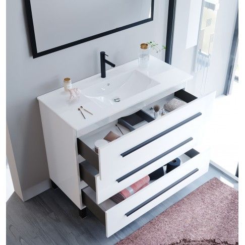 Móvel Puma 100cm 3 Gavetas Branco Móvel Puma 100cm 3 Gavetas Branco