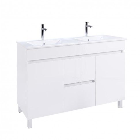 Conjunto Elba (Móvel + Lavatório) 120x45x81cm Branco Conjunto Elba (Móvel + Lavatório) 120x45x81cm Branco