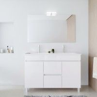 Conjunto Elba (Móvel + Lavatório) 120x45x81cm Branco Conjunto Elba (Móvel + Lavatório) 120x45x81cm Branco