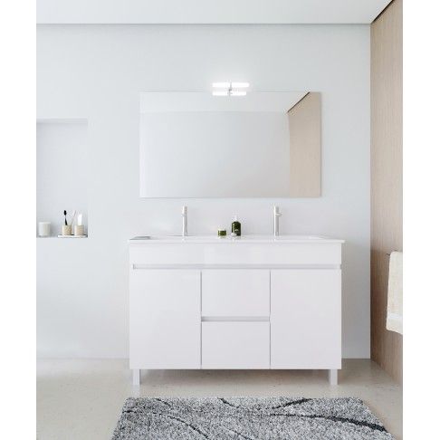Conjunto Elba (Móvel + Lavatório) 120x45x81cm Branco Conjunto Elba (Móvel + Lavatório) 120x45x81cm Branco